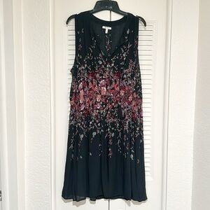 Black Floral Sleeveless Dress